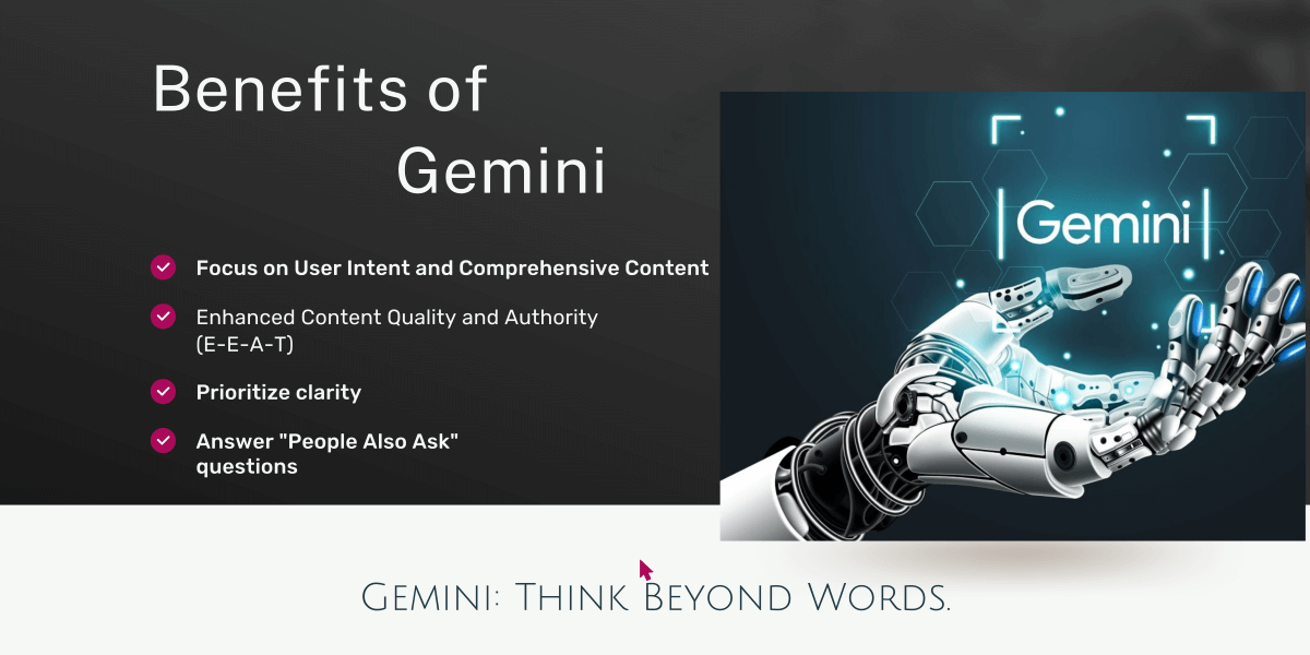 Explore Google Gemini’s SEO benefits: fast summarization, engaging scripts, optimized short-form content, and scalable marketing solutions.