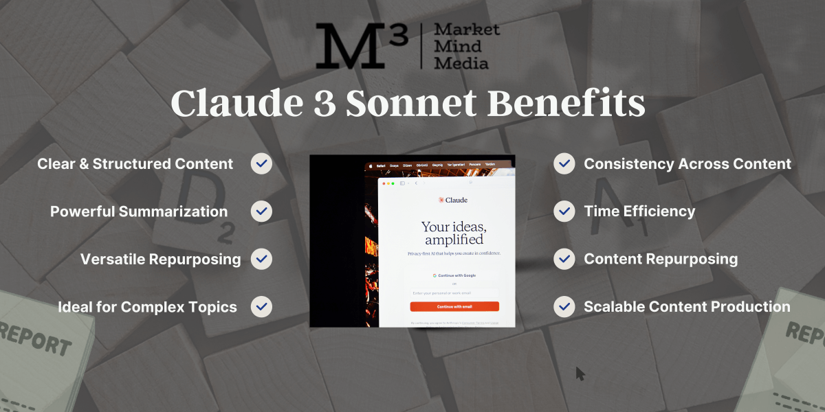 Discover Claude 3 Sonnet’s SEO benefits: long-form clarity, advanced summarization, content repurposing, and scalable, optimized writing.